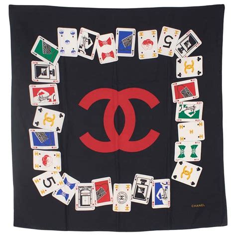 chanel playing cards scarf|Chanel scarf for women.